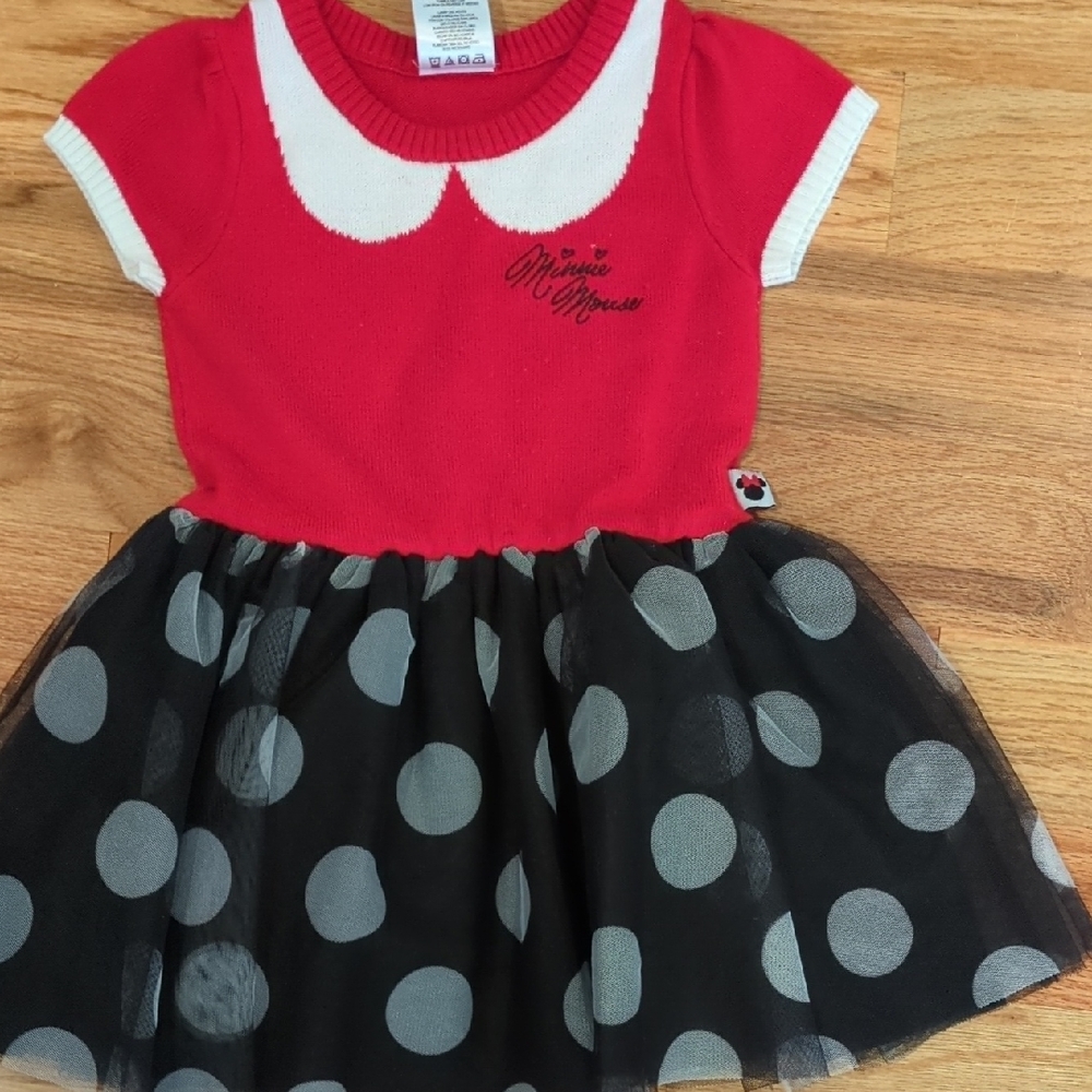 Disney Minnie Mouse Red and Black Polka Dot Tutu Dress